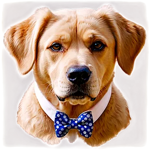 Dog Face With Bow Tie PNG 90