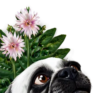Dog Face With Flowers PNG Jtr28 PNG