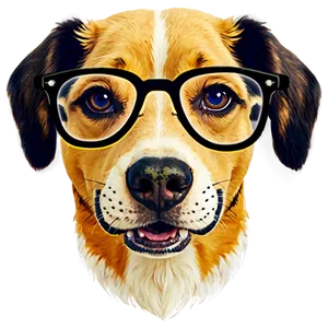 Dog Face With Glasses PNG 71