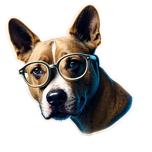 Dog Head With Glasses PNG 96
