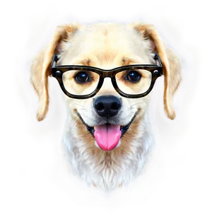 Dog Head With Glasses PNG Jdl PNG