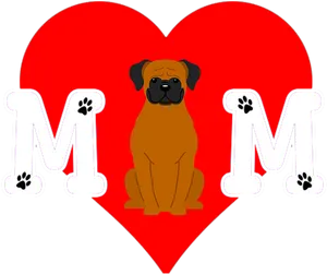Dog Love Mom Paw Print Graphic PNG image