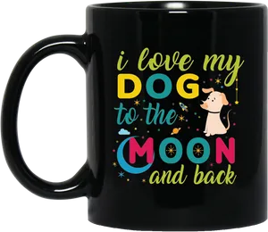 Dog Lover Black Mug Design PNG image