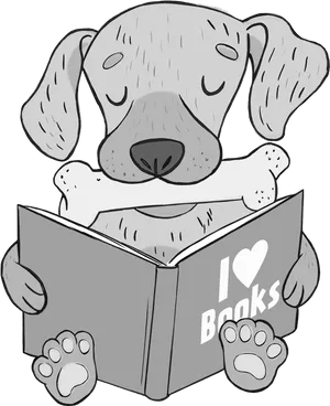 Dog Reading Love Books