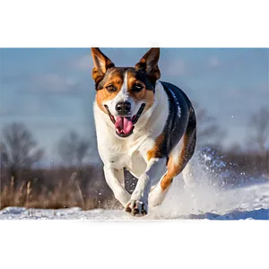 Dog Running In Winter PNG Ofi13 PNG