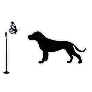 Dog Silhouette Chasing Butterfly PNG Ovi5 PNG