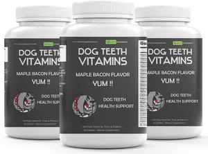 Dog Teeth Vitamins Bottles PNG image