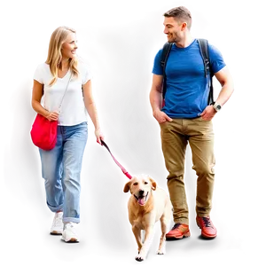 Dog Walking Friends PNG 06252024