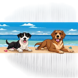 Dogs At The Beach PNG Vgm6 PNG