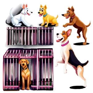 Dogs In Action PNG 05242024