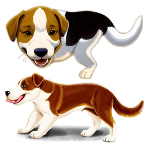 Dogs Playing PNG Unn