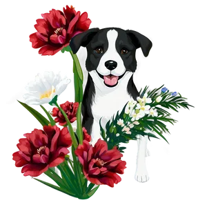Dogs With Flowers PNG 05242024 PNG
