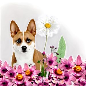 Dogs With Flowers PNG 13 PNG