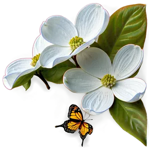 Dogwood And Butterfly PNG 67
