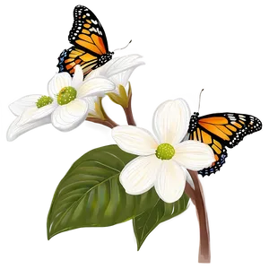 Dogwood And Butterfly PNG Jyg16