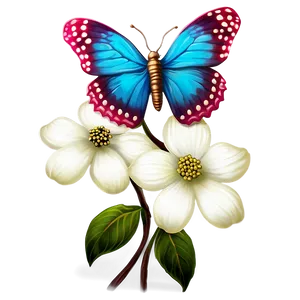 Dogwood And Butterfly PNG Myt49 PNG