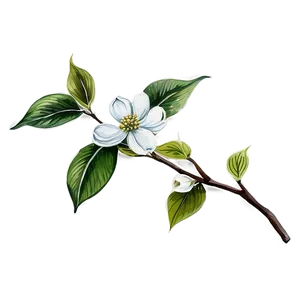 Dogwood Branch Watercolor PNG 06282024 PNG