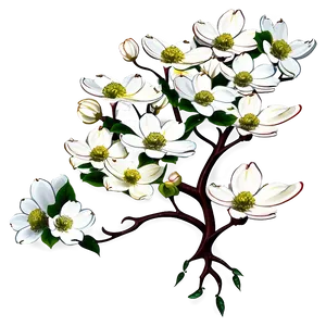 Dogwood Landscape Artwork PNG Lng