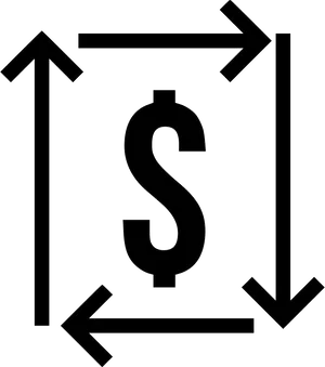 Dollar Sign Expansion Arrows PNG image