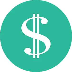Dollar Sign Icon Aqua Background