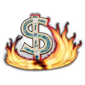 Dollar Sign In Fire PNG 7 PNG