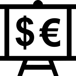 Dollarand Euro Signs Presentation PNG image