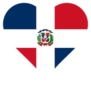 Dominican Republic Flag Heart Shaped
