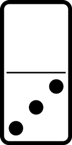 Domino Tile Three Four Black Dots PNG image