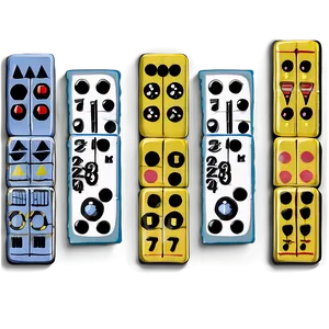 Dominoes With Numbers And Symbols PNG 06122024 PNG