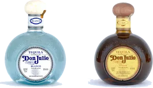 Don Julio Blancoand Anejo Tequila Bottles PNG image