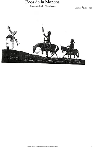 Don Quixoteand Sancho Panza Silhouette PNG