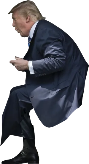 Donald Trump Crouching Pose PNG image