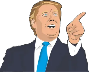 Donald Trump Pointing Illustration PNG image