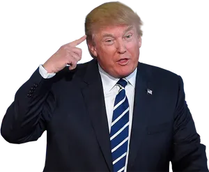 Donald Trump Pointingto Head PNG image