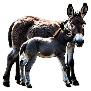 Donkey And Foal PNG 4 PNG