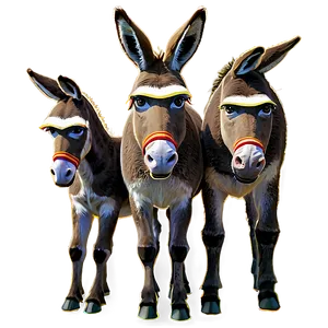 Donkey Family PNG 65
