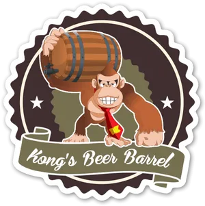 Donkey Kong Beer Barrel Sticker