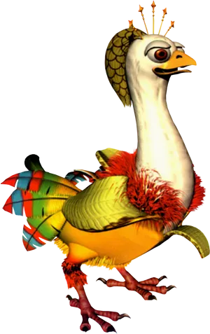 Donkey Kong Colorful Bird Character PNG image