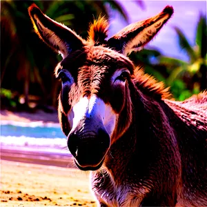Donkey On The Beach PNG 05232024