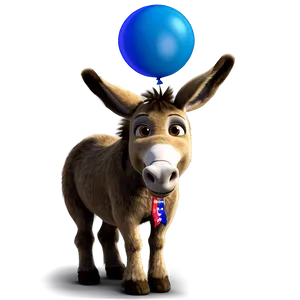 Donkey With Balloons PNG 05232024