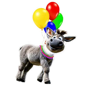 Donkey With Balloons PNG 51