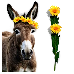 Donkey With Flowers PNG 57