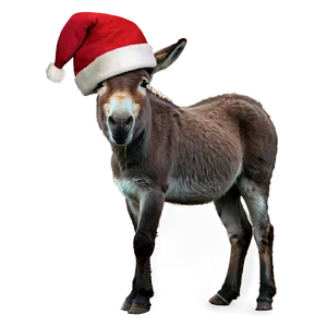 Donkey With Santa Hat PNG 94