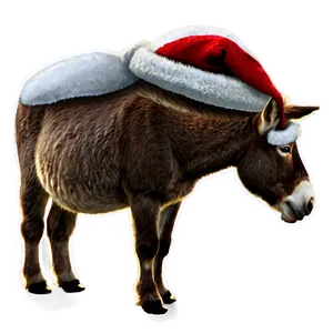 Donkey With Santa Hat PNG Swk