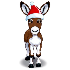 Donkey With Santa Hat PNG Wov46
