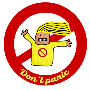 Dont Panic Cartoon Graphic PNG image