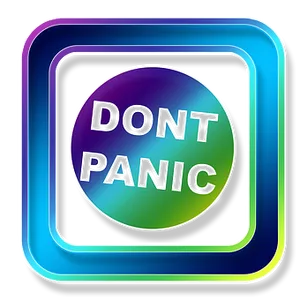 Dont Panic Icon Neon Effect