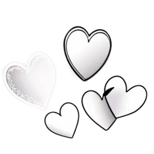 Doodle White Hearts Png Wcj64 PNG image