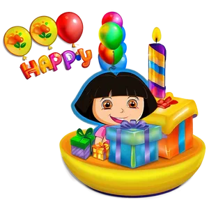 Dora Birthday Theme PNG 05242024 PNG