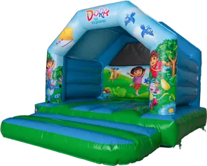 Dora The Explorer Inflatable Bounce House PNG image